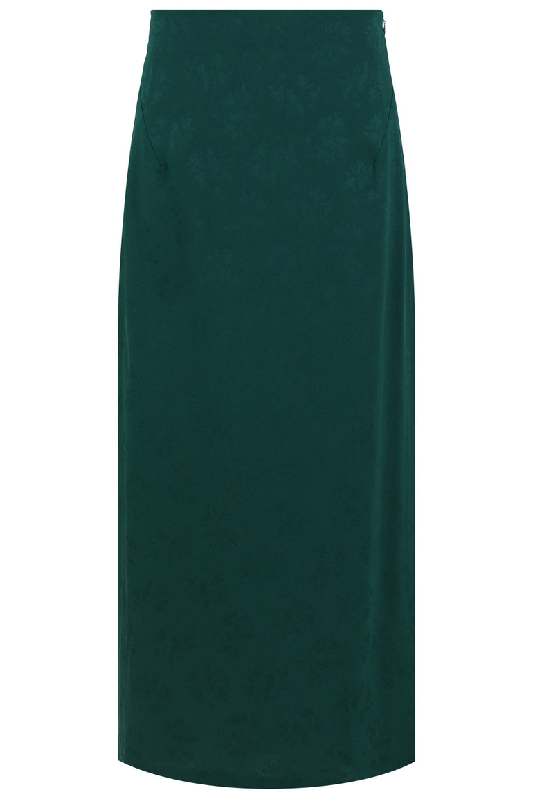 VILSHENKO RTW POPPY SIDE SPLIT SKIRT GREEN
