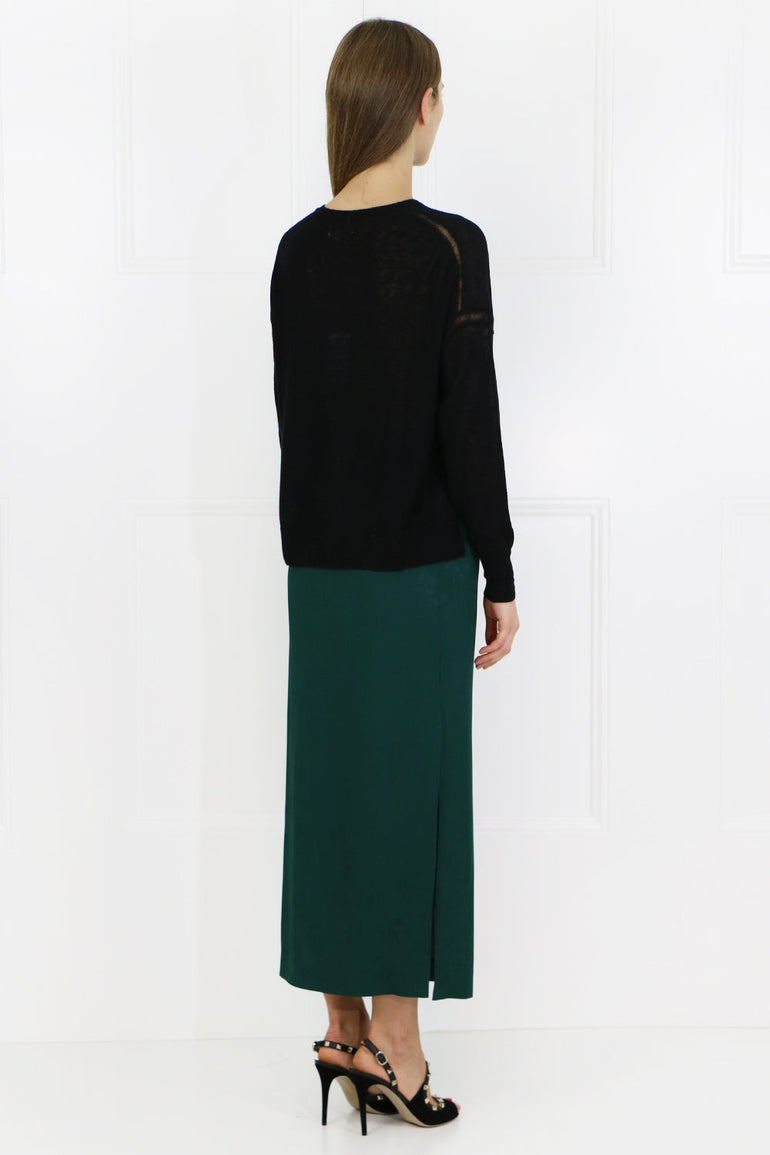 VILSHENKO RTW POPPY SIDE SPLIT SKIRT GREEN