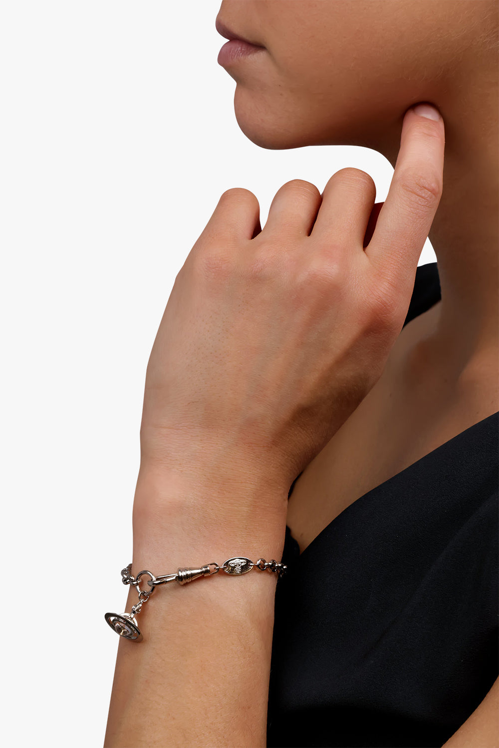 VIVIENNE WESTWOOD JEWELLERY SILVER NEW PETITE ORB BRACELET | SILVER