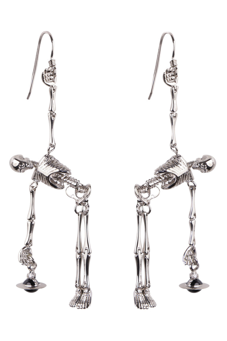 VIVIENNE WESTWOOD JEWELLERY SILVER / Silver Skeleton Earrings | Silver