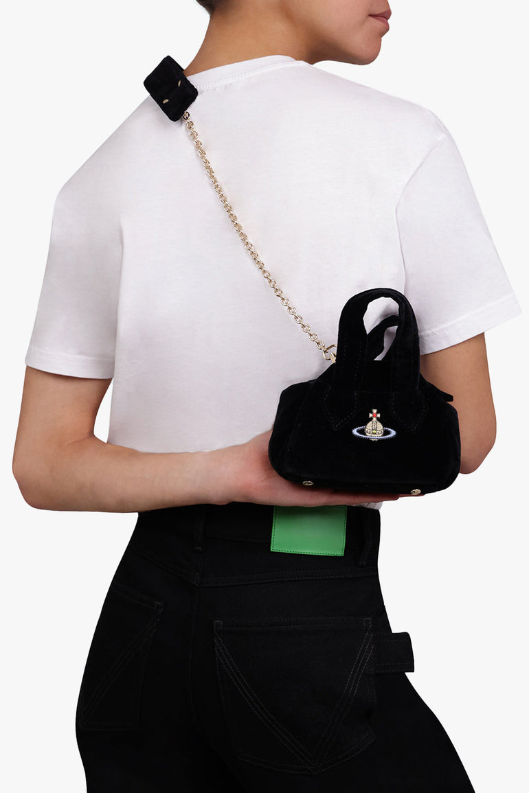 VIVIENNE WESTWOOD BAGS Black Archive Yasmine Velvet Mini Bag| Black