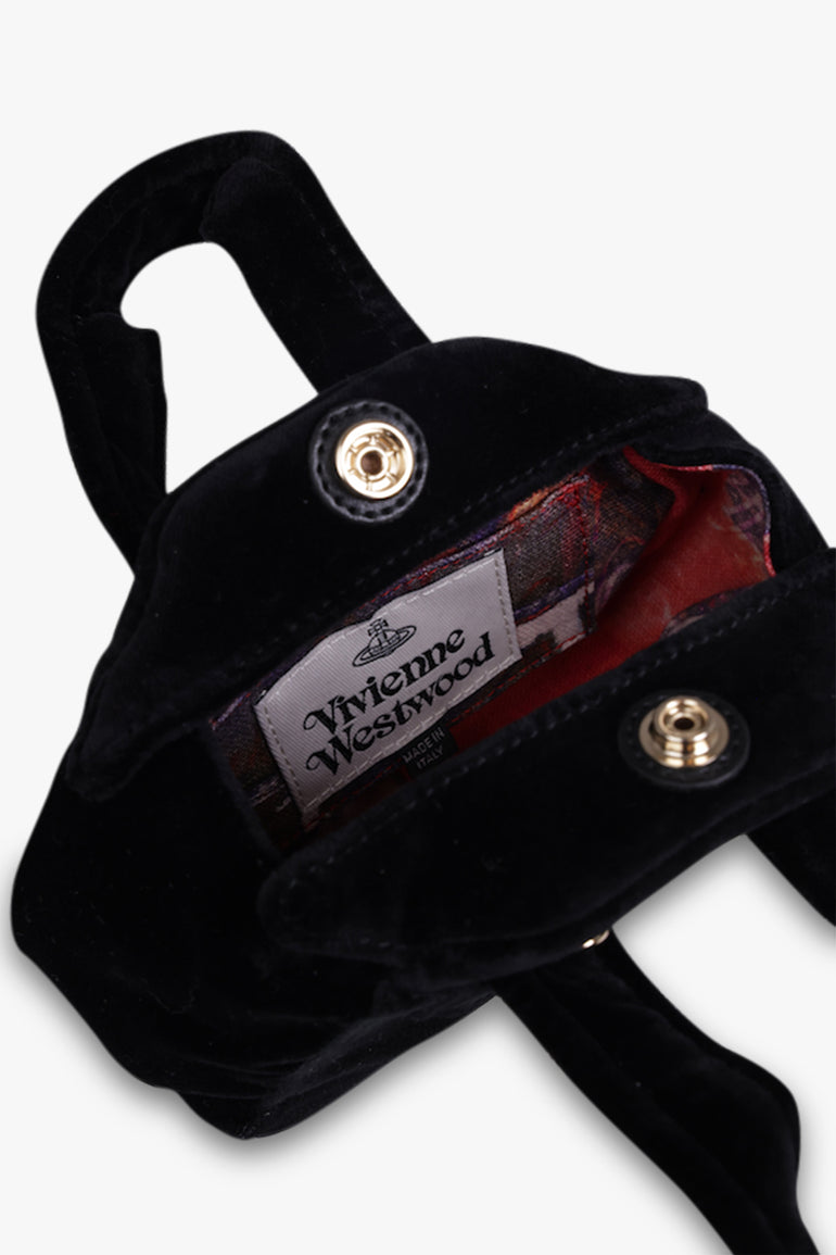 VIVIENNE WESTWOOD BAGS Black Archive Yasmine Velvet Mini Bag| Black