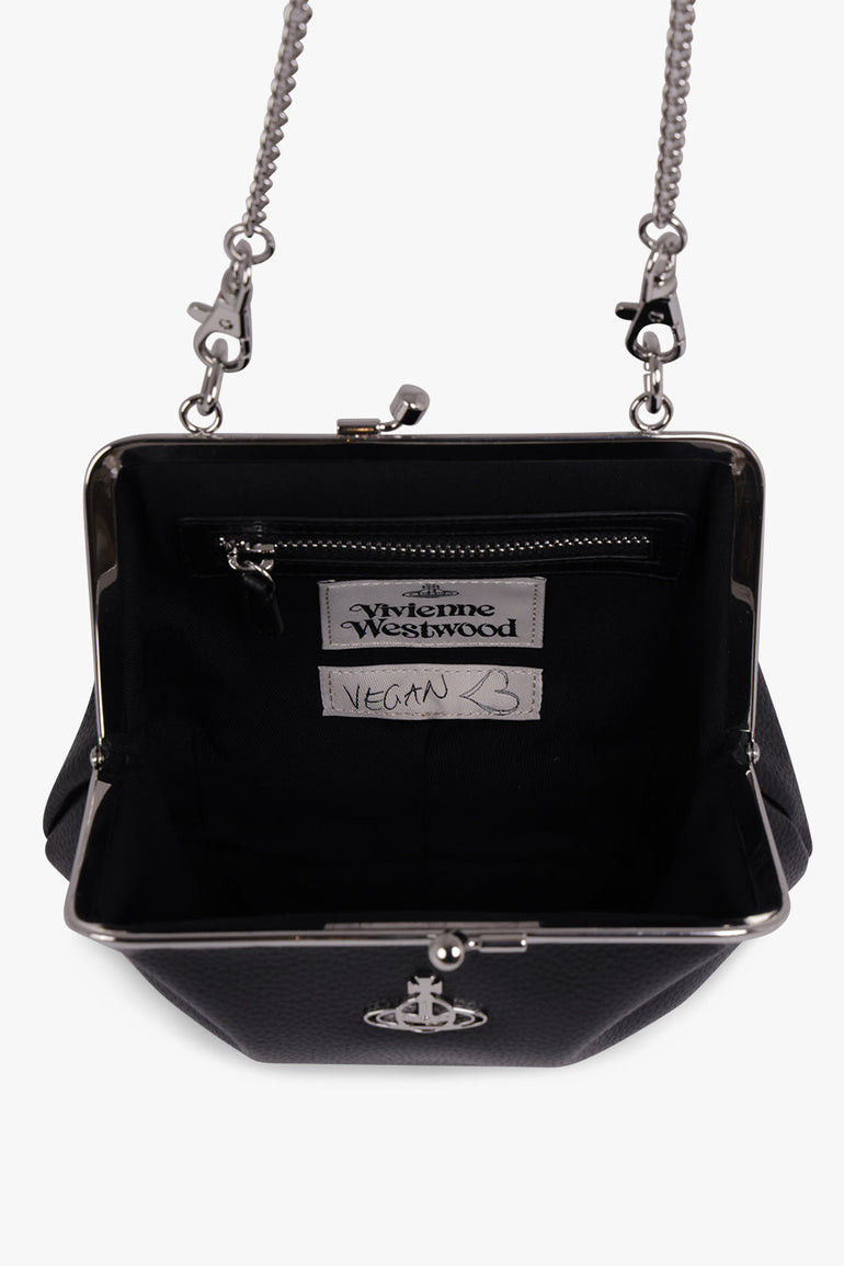 VIVIENNE WESTWOOD BAGS Black Granny Frame Purse| Black/Silver