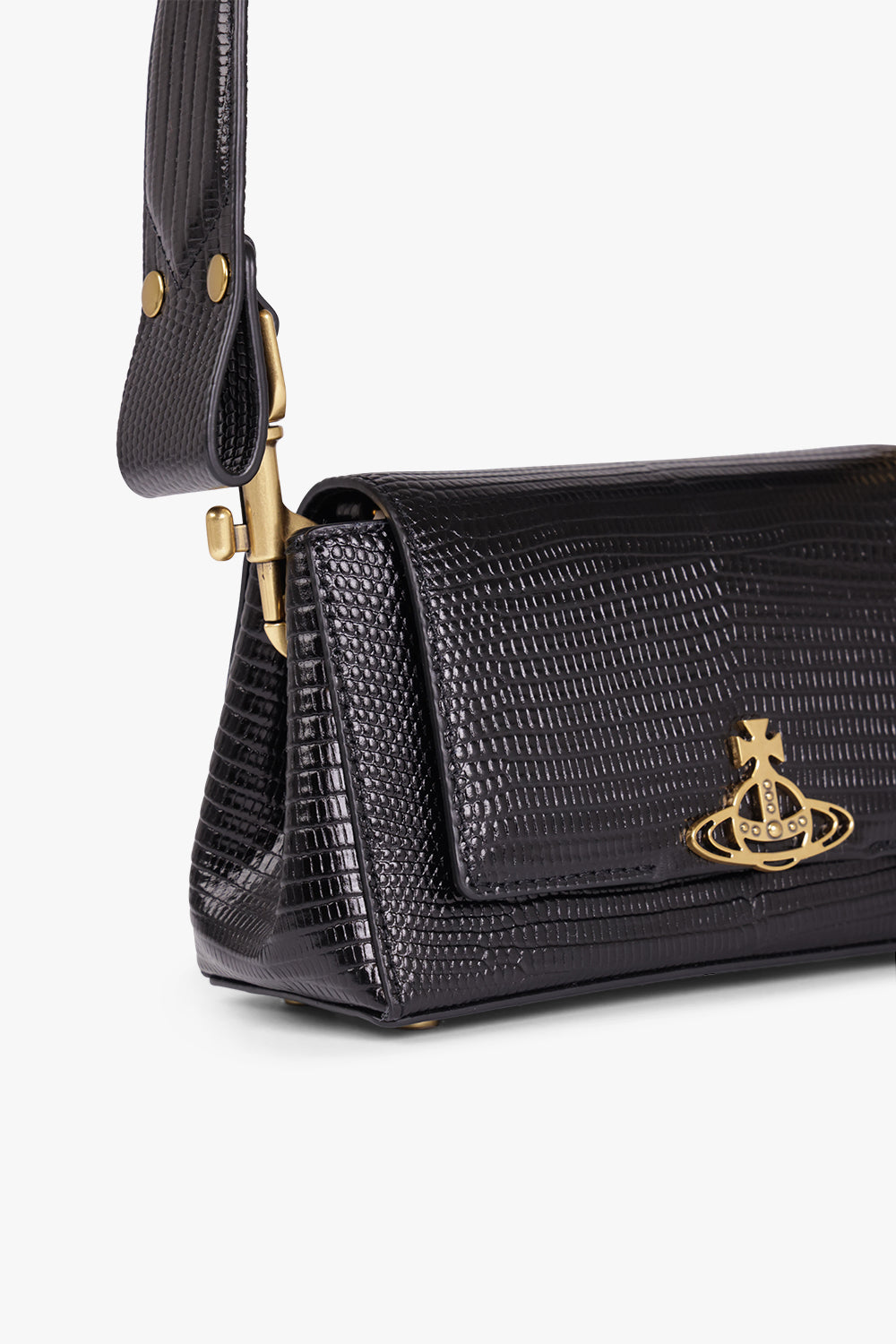 VIVIENNE WESTWOOD BAGS Black Hazel Small Handbag| Black/Gold