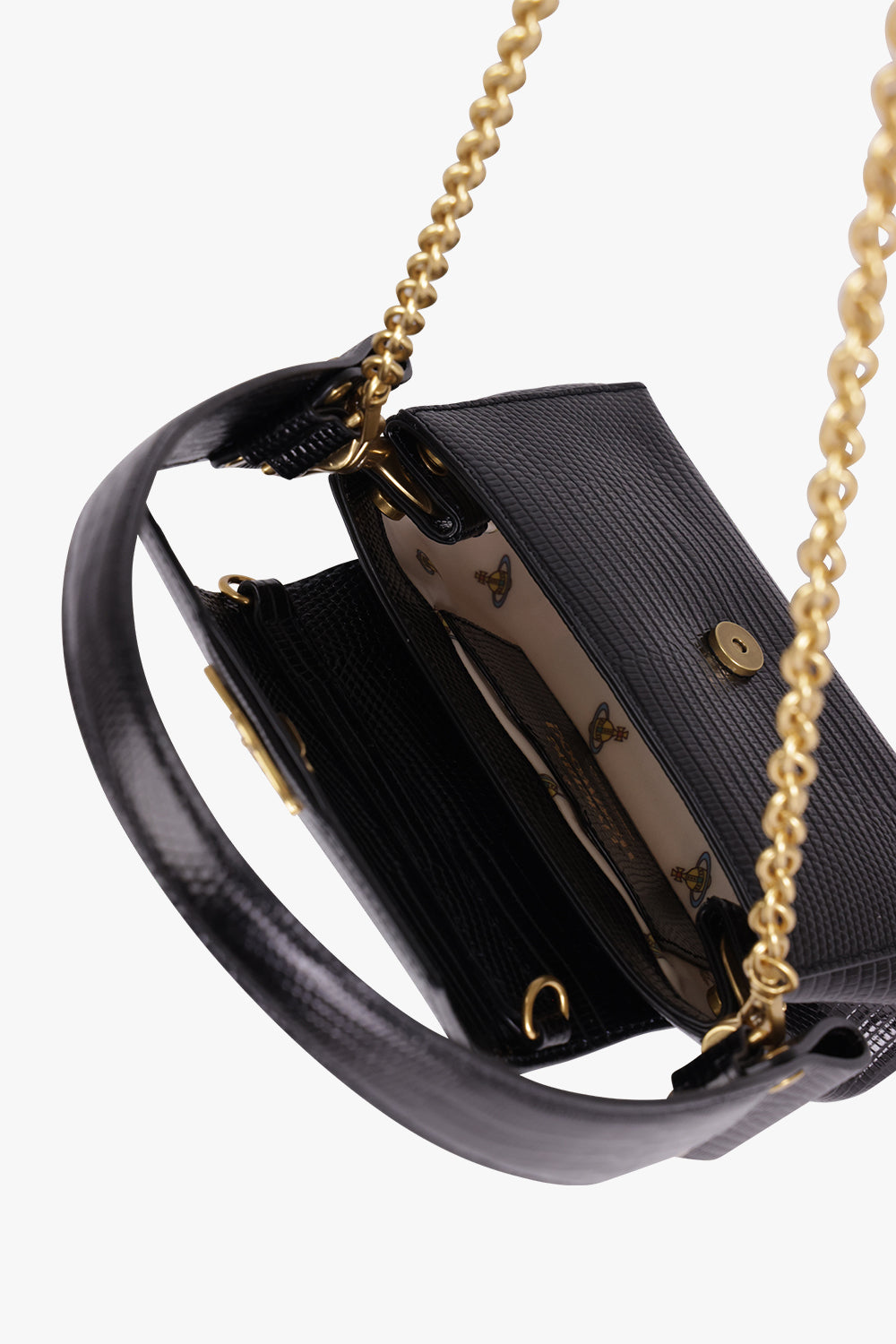 VIVIENNE WESTWOOD BAGS Black Hazel Small Handbag| Black/Gold