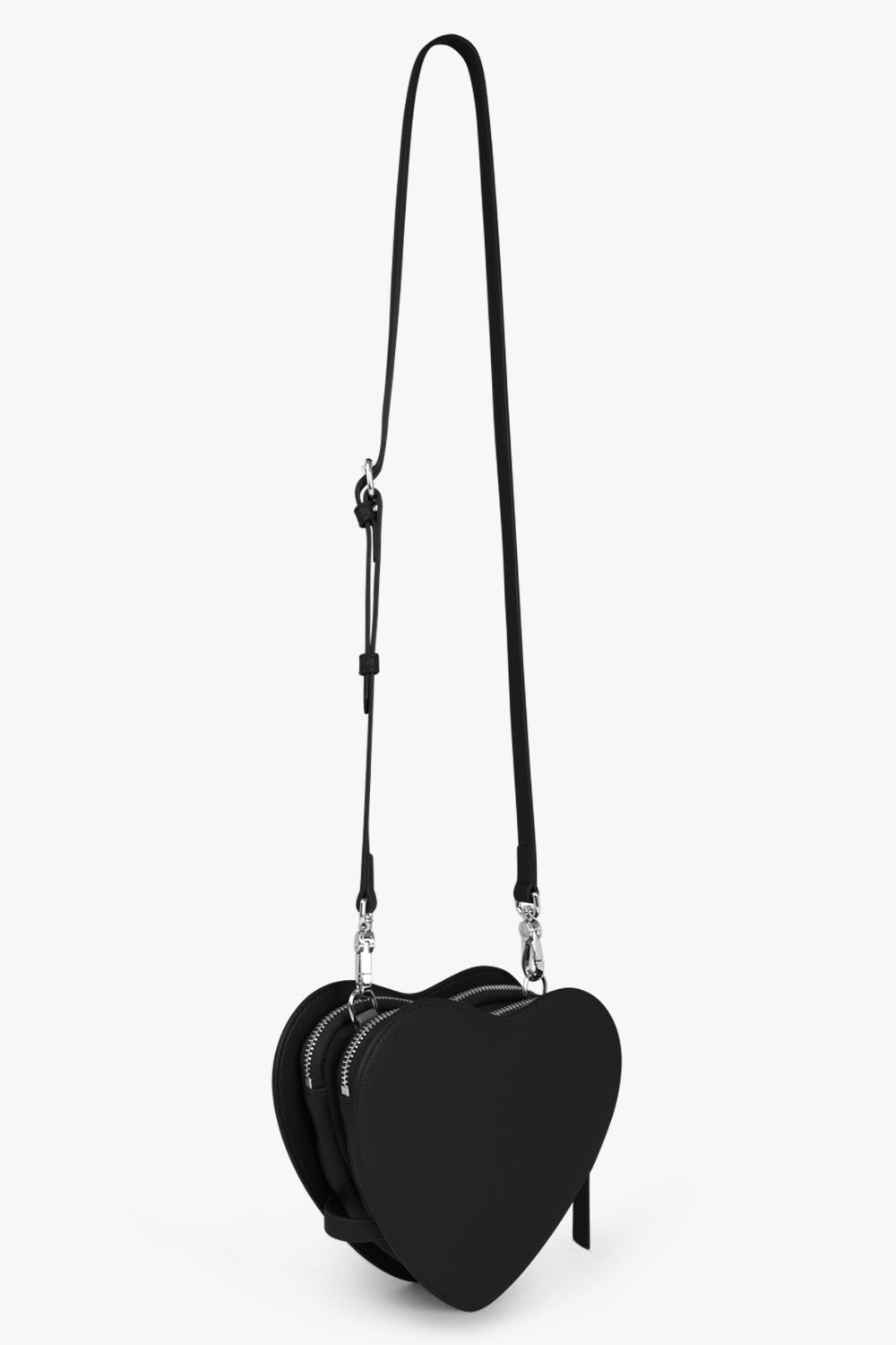 VIVIENNE WESTWOOD BAGS Black Louise Heart Crossbody Bag | Black/Silver
