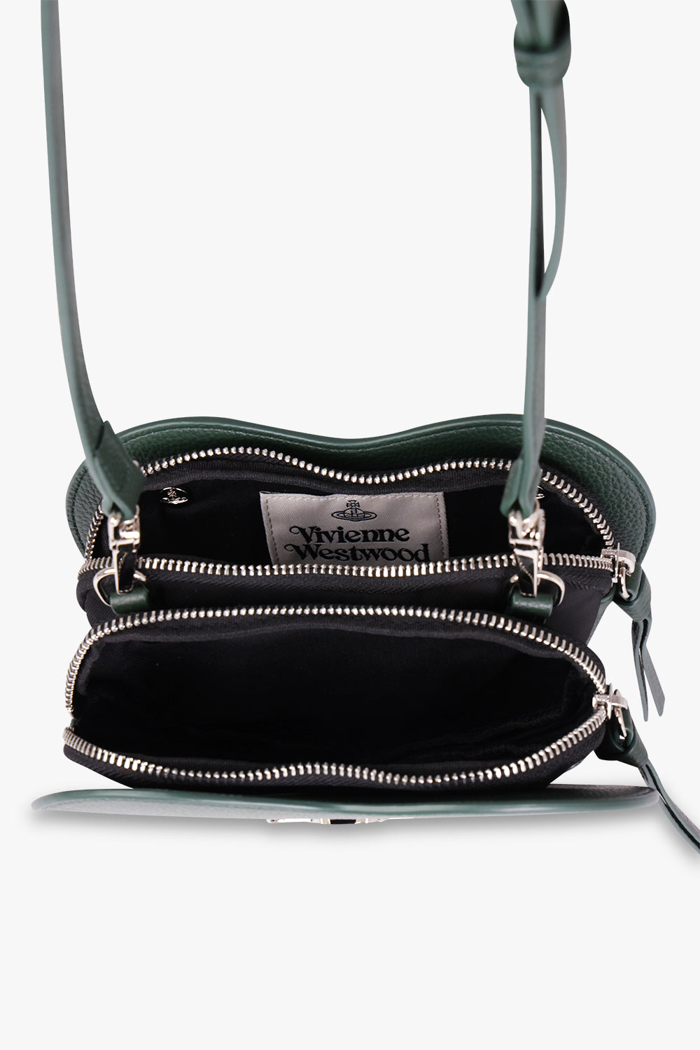 VIVIENNE WESTWOOD BAGS Green Louise Heart Crossbody Bag | Green/Silver