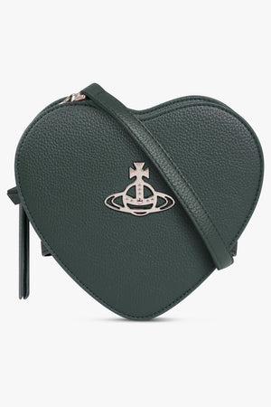 VIVIENNE WESTWOOD BAGS Green Louise Heart Crossbody Bag | Green/Silver