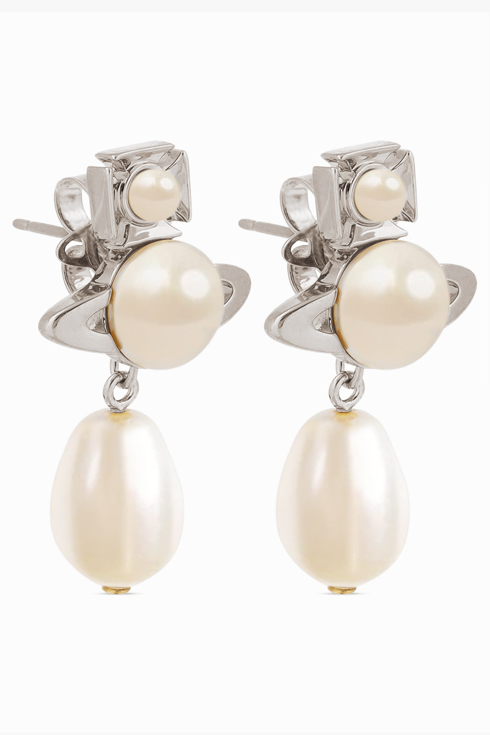 VIVIENNE WESTWOOD JEWELLERY SILVER / White/Silver Inass Earrings | White/Silver