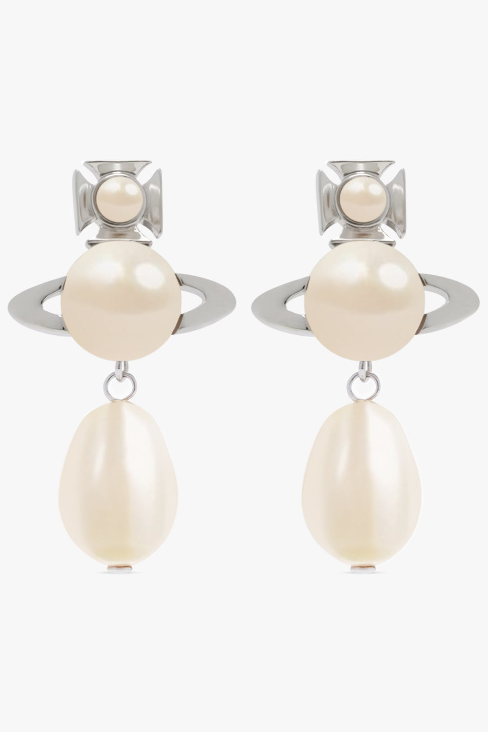 VIVIENNE WESTWOOD JEWELLERY SILVER / White/Silver Inass Earrings | White/Silver