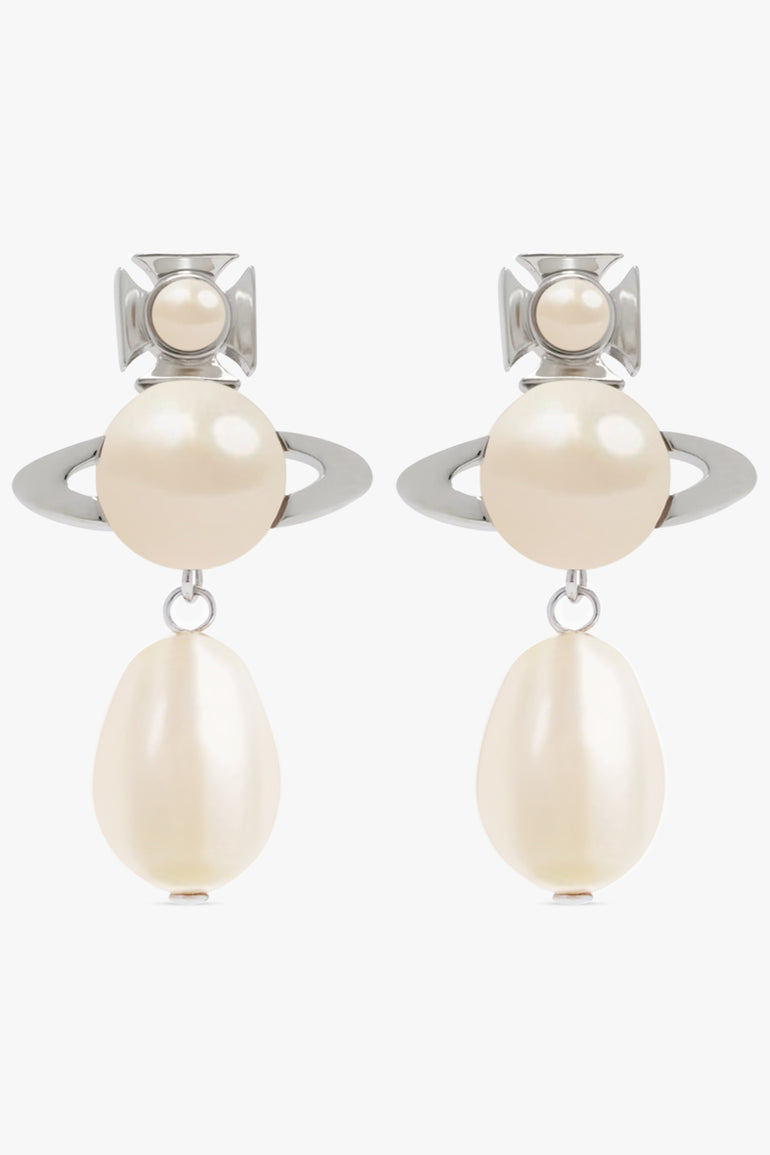 VIVIENNE WESTWOOD JEWELLERY SILVER / White/Silver Inass Earrings | White/Silver