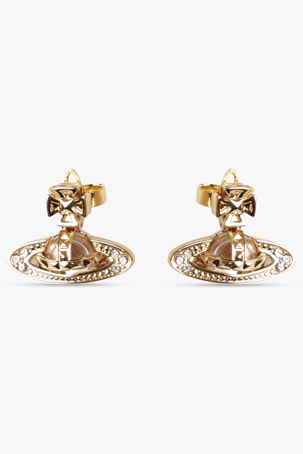 VIVIENNE WESTWOOD JEWELLERY Gold Pina Bas Relief Earrings | Gold/Crystal