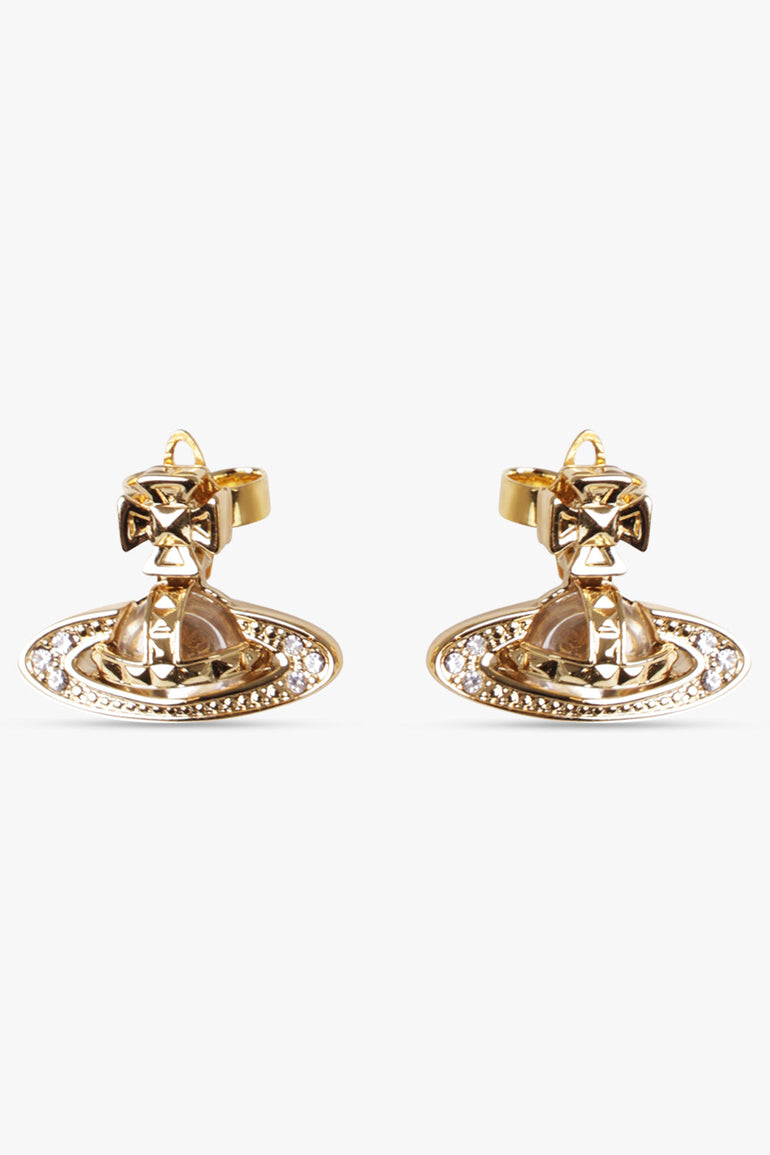 VIVIENNE WESTWOOD JEWELLERY Gold Pina Bas Relief Earrings | Gold/Crystal