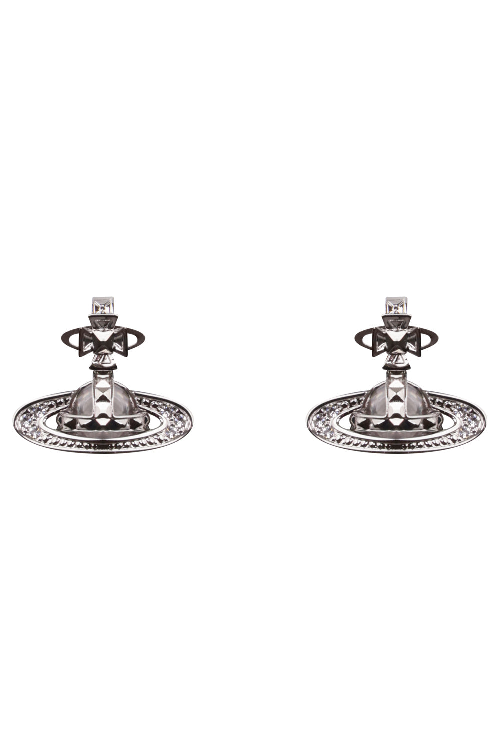 VIVIENNE WESTWOOD JEWELLERY Silver Pina Bas Relief Earrings | Silver/Crystal