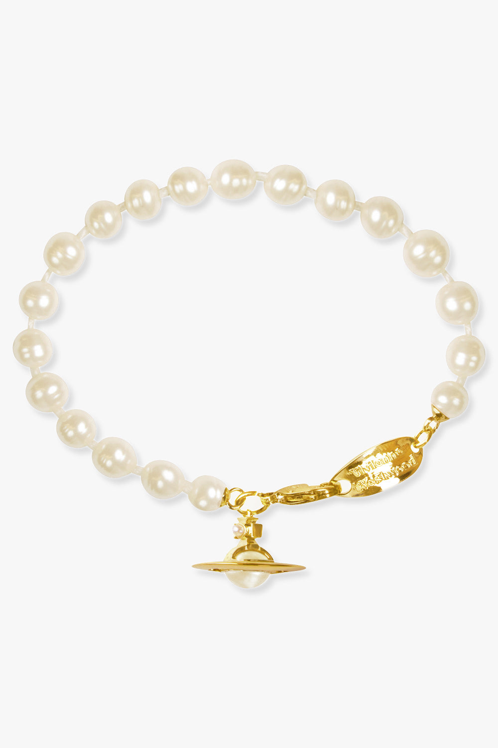 VIVIENNE WESTWOOD JEWELLERY GOLD Simonetta Pearl Bracelet | White/Gold