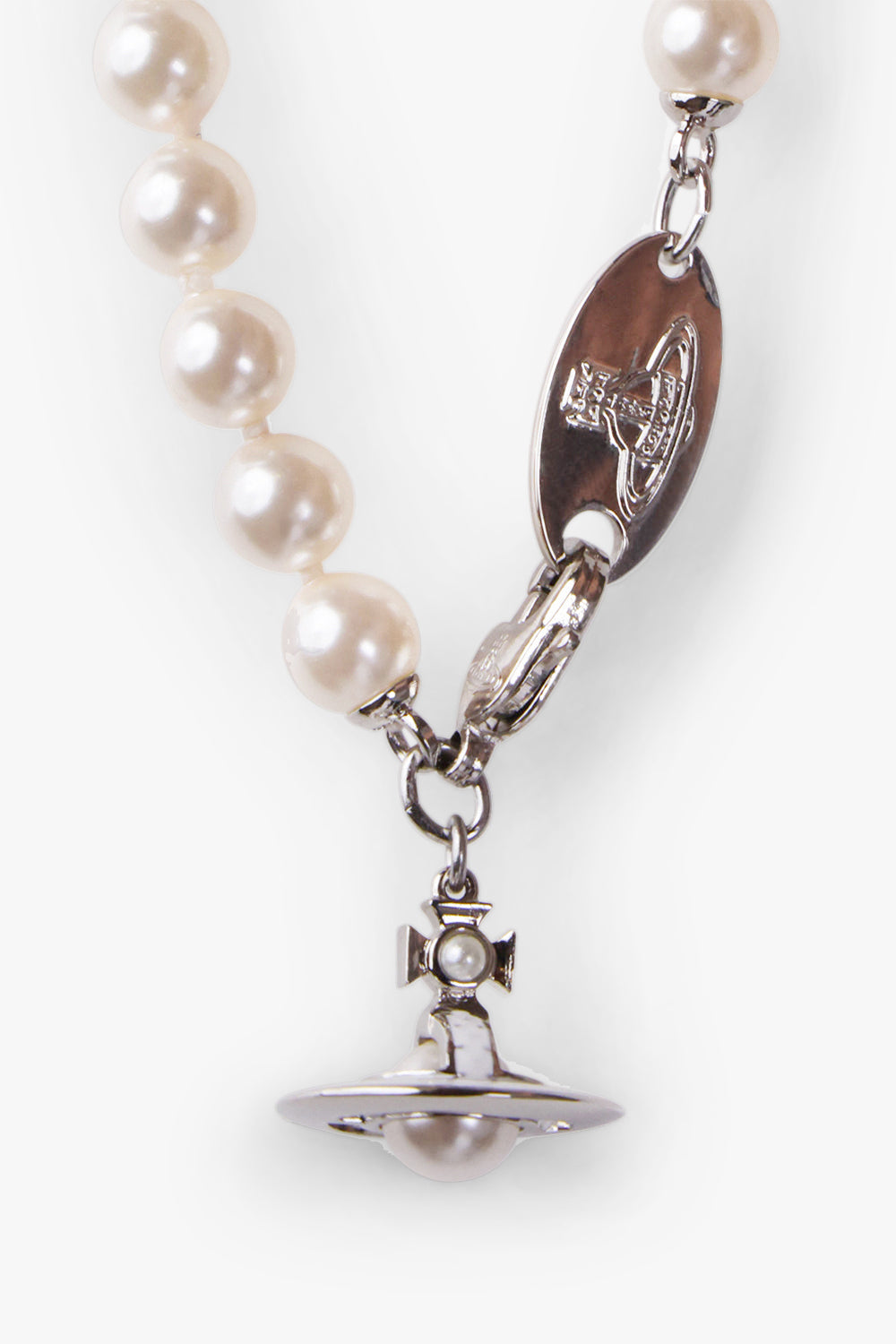 VIVIENNE WESTWOOD JEWELLERY SILVER SIMONETTA PEARL BRACELET | SILVER