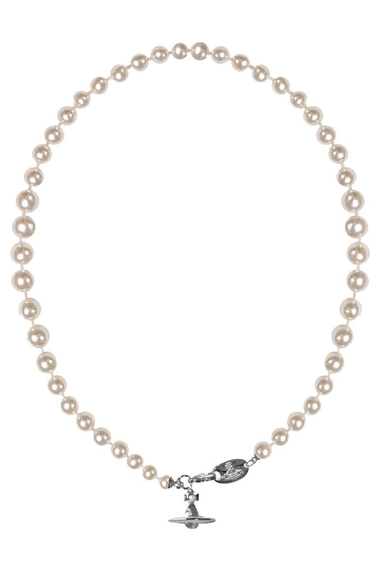 VIVIENNE WESTWOOD JEWELLERY PINK SIMONETTA PEARL NECKLACE | SILVER ROSE PEARL PINK