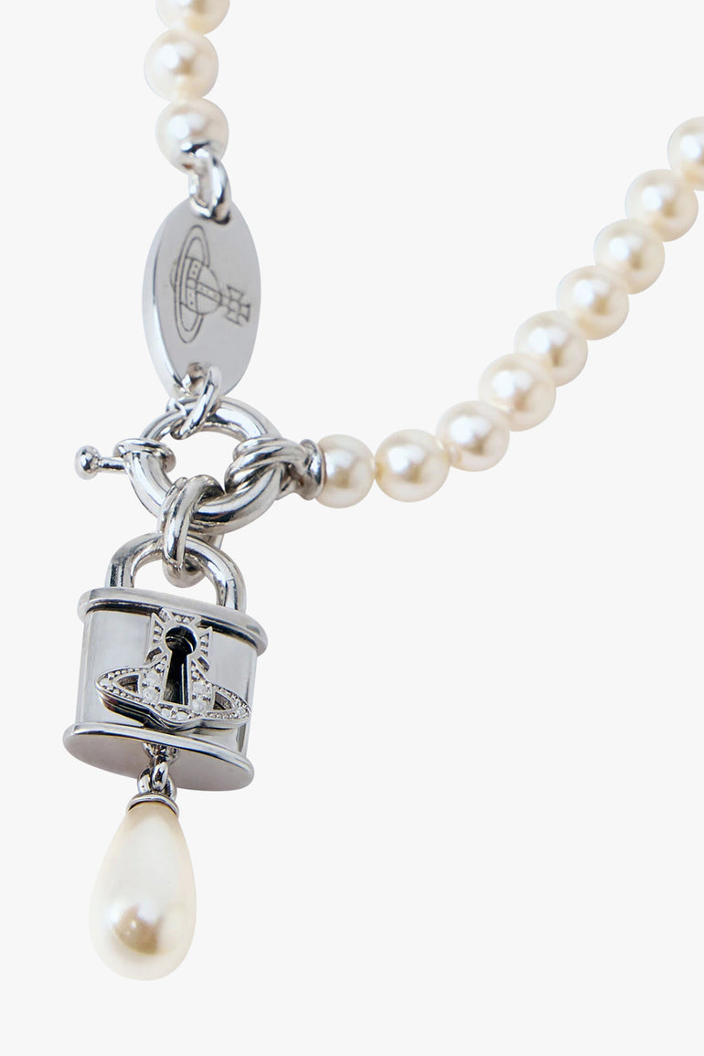 VIVIENNE WESTWOOD JEWELLERY SILVER / White/Silver Celestia Small Pearl Pendant | Silver/White