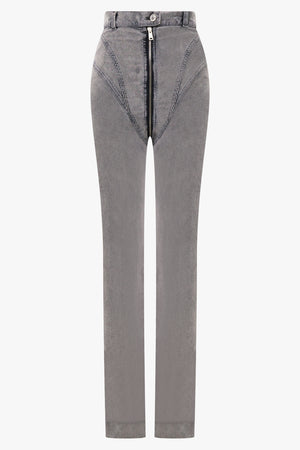 Ant Zip Front Denim Jean | Grey