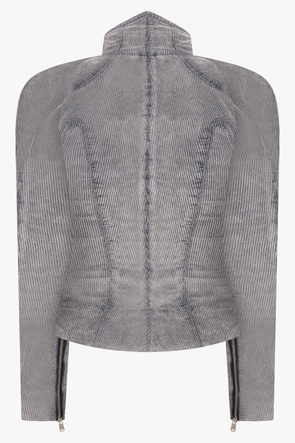 VIVIENNE WESTWOOD RTW Beetle Zip Denim Corduroy Jacket | Grey