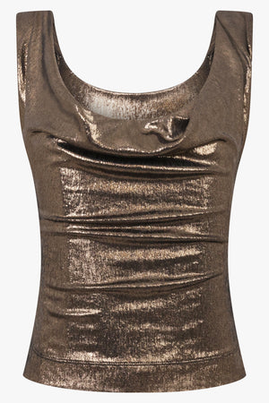 Anna Metallic Top | Bronze