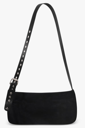 VIVIENNE WESTWOOD BAGS BLACK / Black / One Size Maxime Medium Suede Shoulder Bag | Black