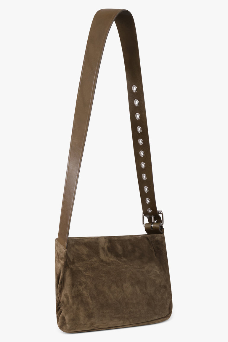 VIVIENNE WESTWOOD BAGS KHAKI / Khaki / One Size Maxime Medium Suede Shoulder Bag | Khaki