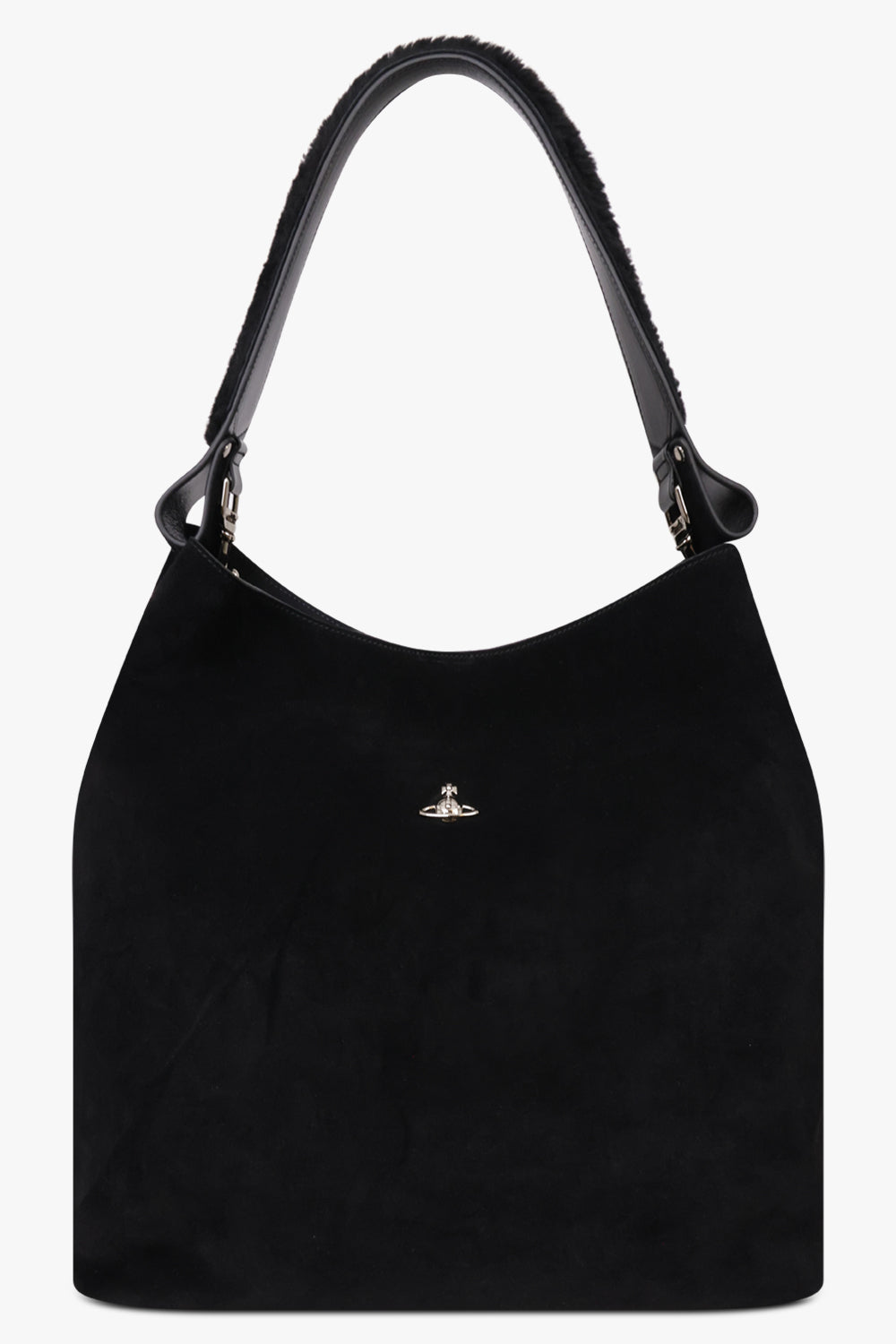 VIVIENNE WESTWOOD BAGS BLACK / Black / One Size Lottie Large Suede Shoulder Bag | Black
