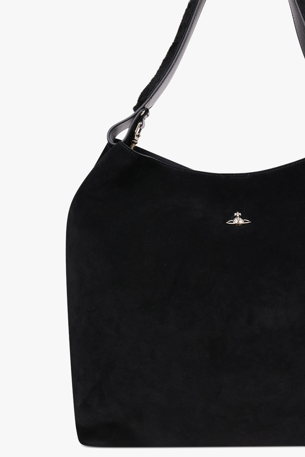 VIVIENNE WESTWOOD BAGS BLACK / Black / One Size Lottie Large Suede Shoulder Bag | Black