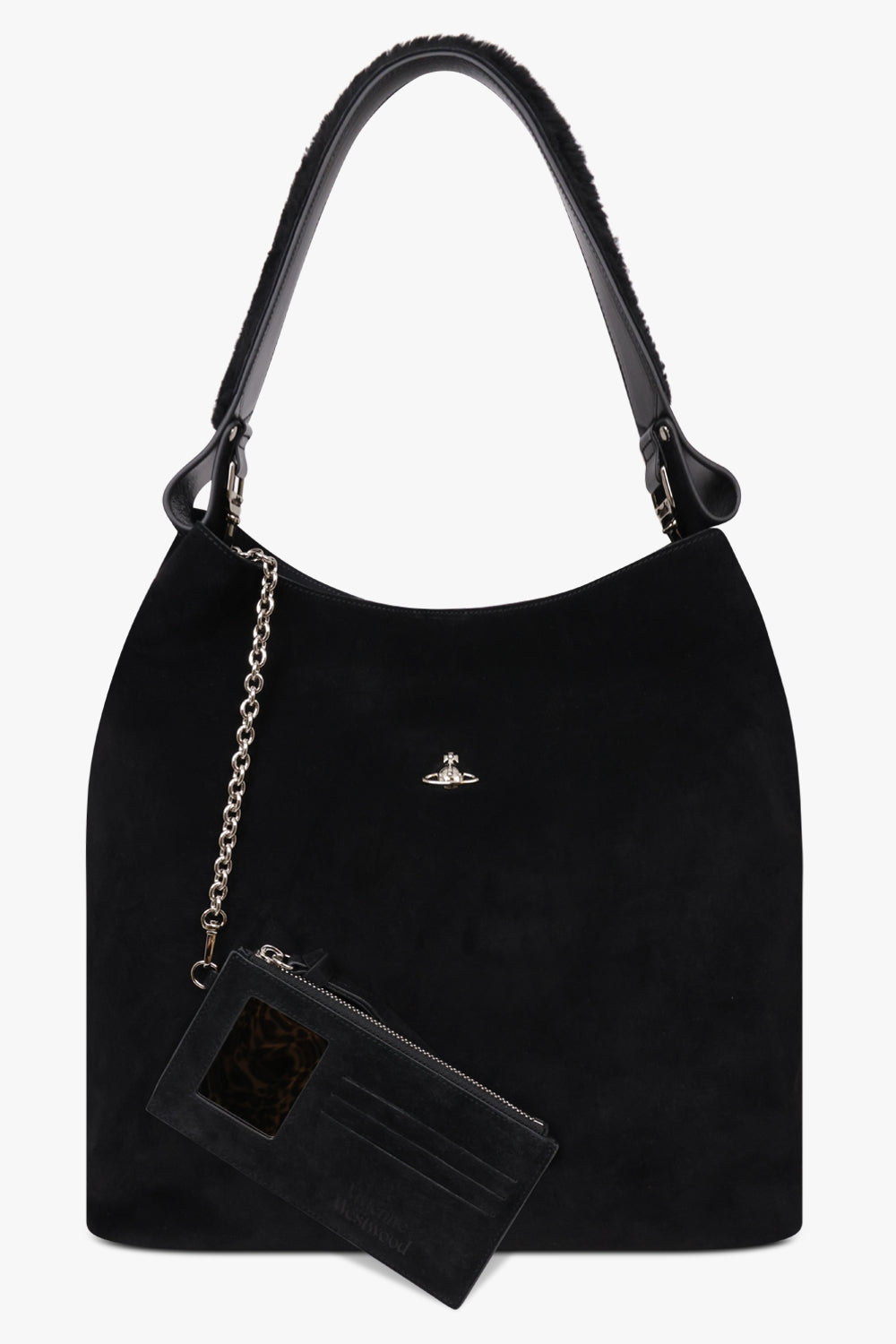 VIVIENNE WESTWOOD BAGS BLACK / Black / One Size Lottie Large Suede Shoulder Bag | Black