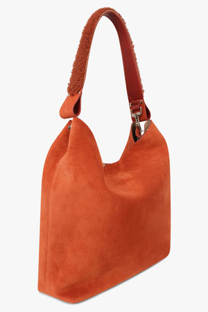 Lottie Large Suede Shoulder Bag | Ginger