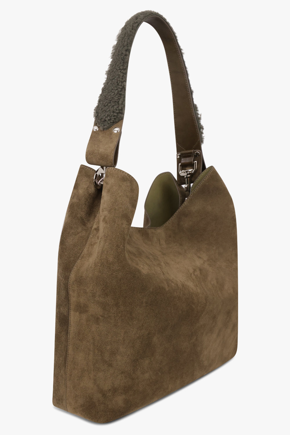 VIVIENNE WESTWOOD BAGS KHAKI / Khaki / One Size Lottie Large Suede Shoulder Bag | Khaki