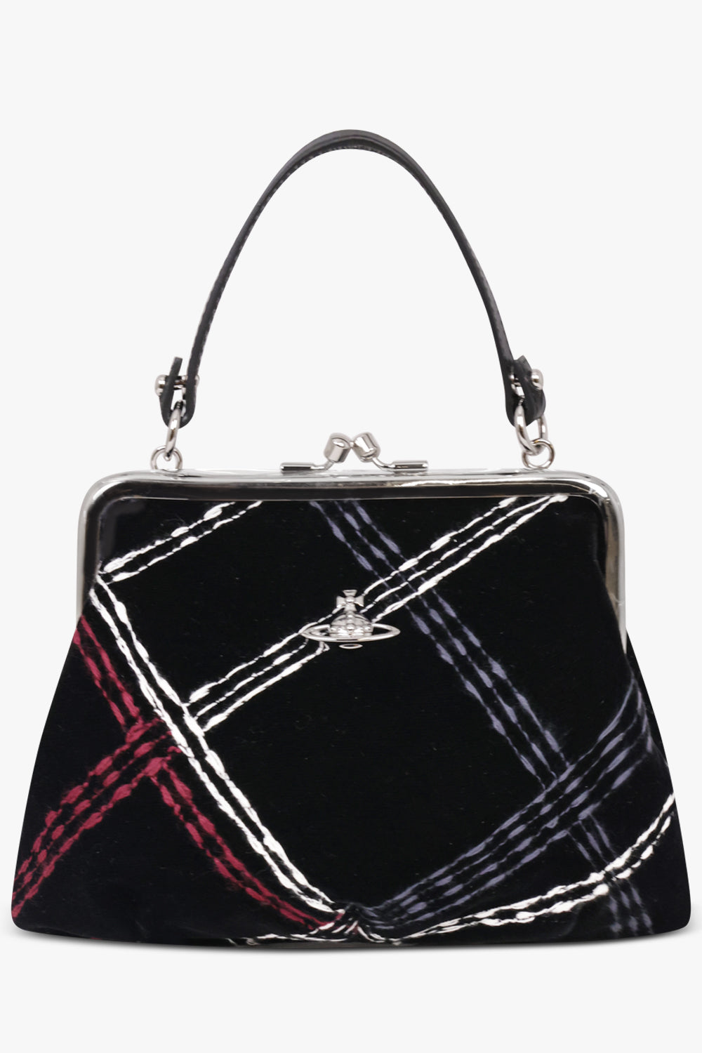 VIVIENNE WESTWOOD BAGS BLACK / Black/Multi / One Size Granny Frame Check Velvet Purse | Black/Multi