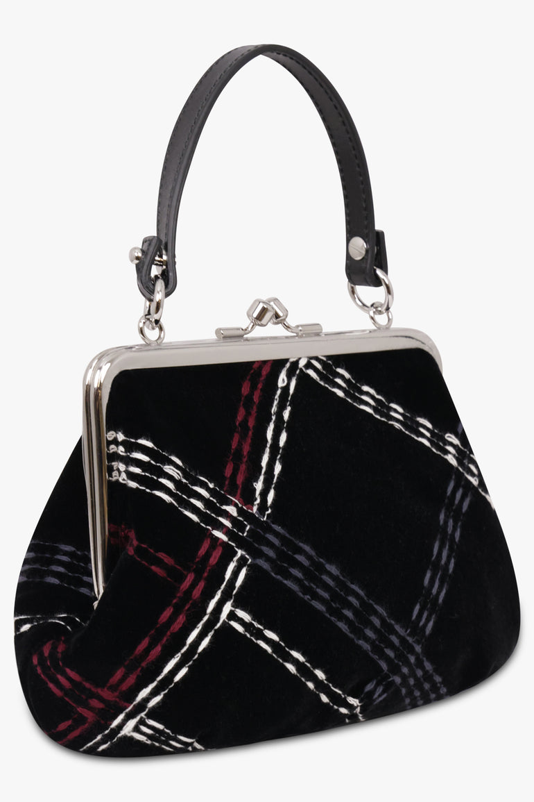 VIVIENNE WESTWOOD BAGS BLACK / Black/Multi / One Size Granny Frame Check Velvet Purse | Black/Multi