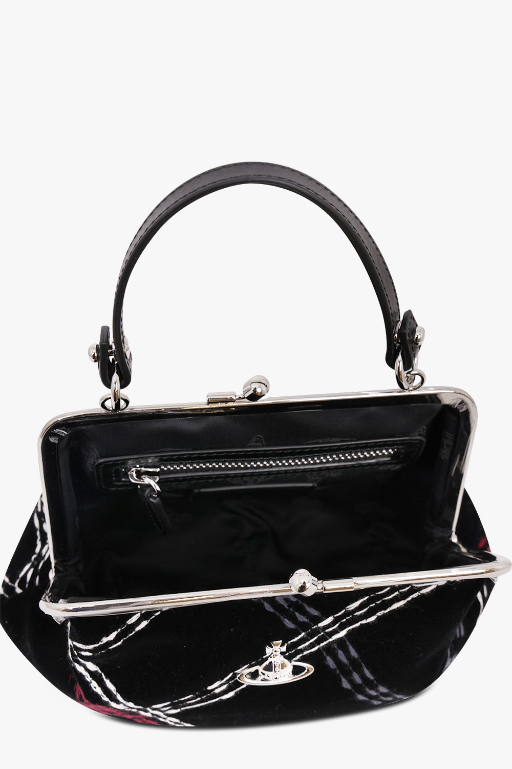 VIVIENNE WESTWOOD BAGS BLACK / Black/Multi / One Size Granny Frame Check Velvet Purse | Black/Multi