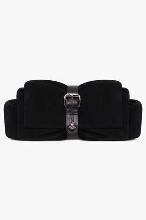 Hazel Suede Treasure Clutch | Black