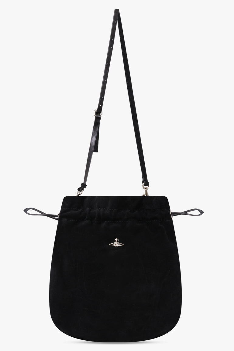 VIVIENNE WESTWOOD BAGS BLACK / Black / One Size Suede Drawstring Pouch | Black