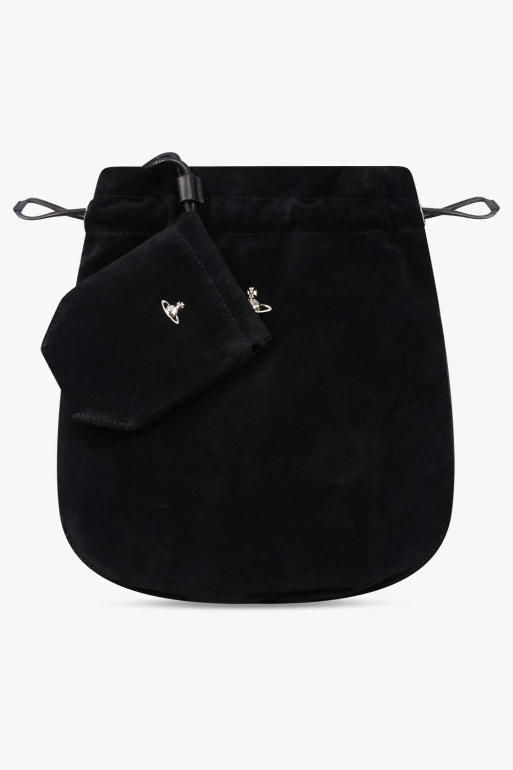 VIVIENNE WESTWOOD BAGS BLACK / Black / One Size Suede Drawstring Pouch | Black