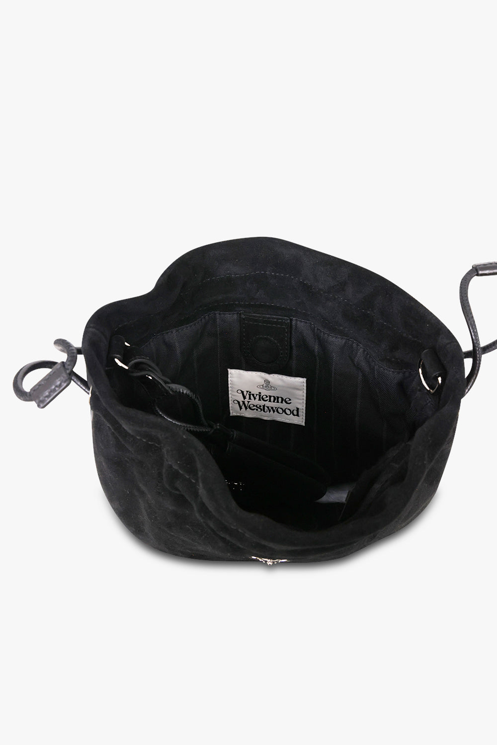 VIVIENNE WESTWOOD BAGS BLACK / Black / One Size Suede Drawstring Pouch | Black