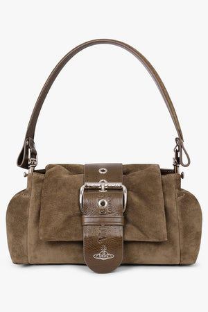 Hazel Suede Treasure Handbag | Khaki