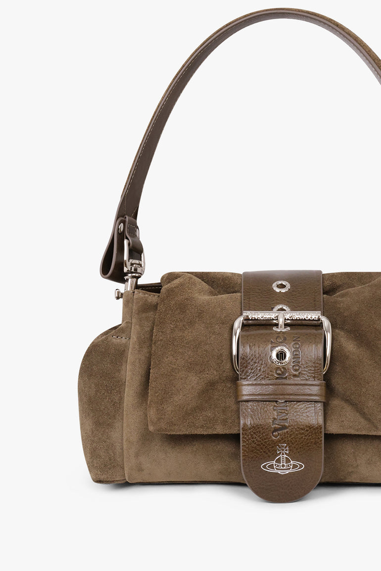 VIVIENNE WESTWOOD BAGS KHAKI / Khaki / One Size Hazel Suede Treasure Handbag | Khaki