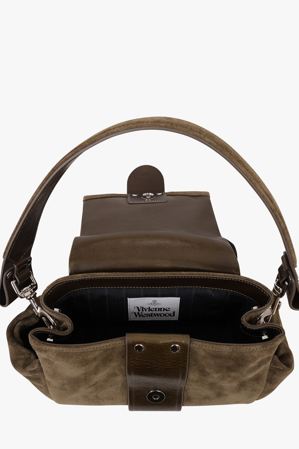 VIVIENNE WESTWOOD BAGS KHAKI / Khaki / One Size Hazel Suede Treasure Handbag | Khaki