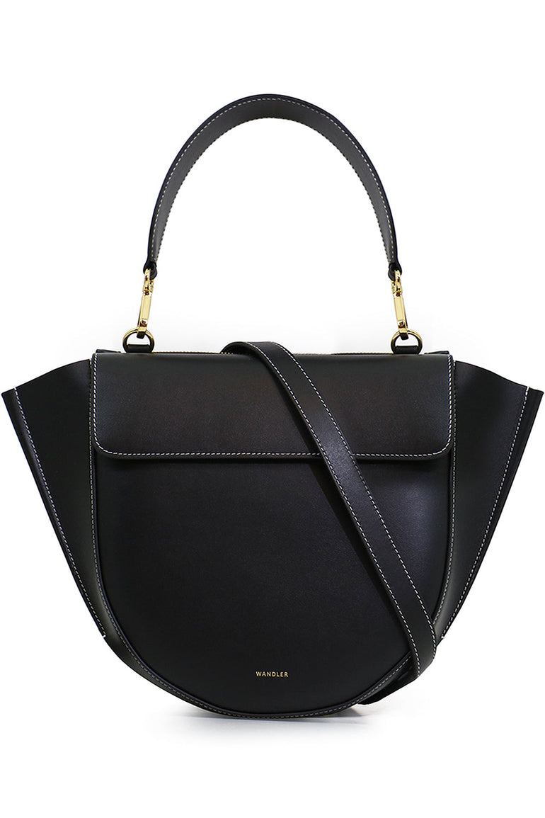 WANDLER BAGS MULTI HORTENSIA MEDIUM BAG BLACK/WHITE STITCH