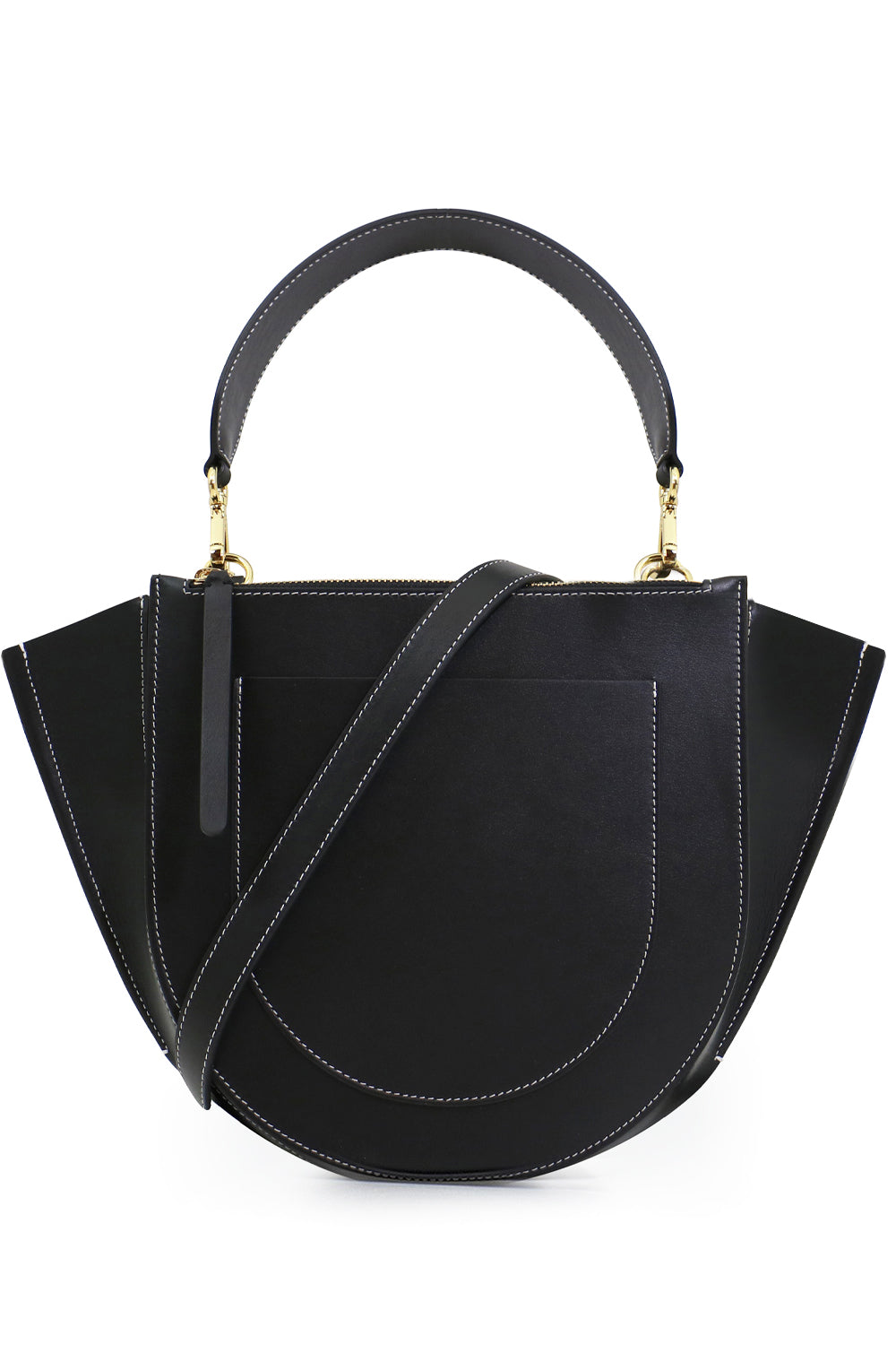 WANDLER BAGS MULTI HORTENSIA MEDIUM BAG BLACK/WHITE STITCH