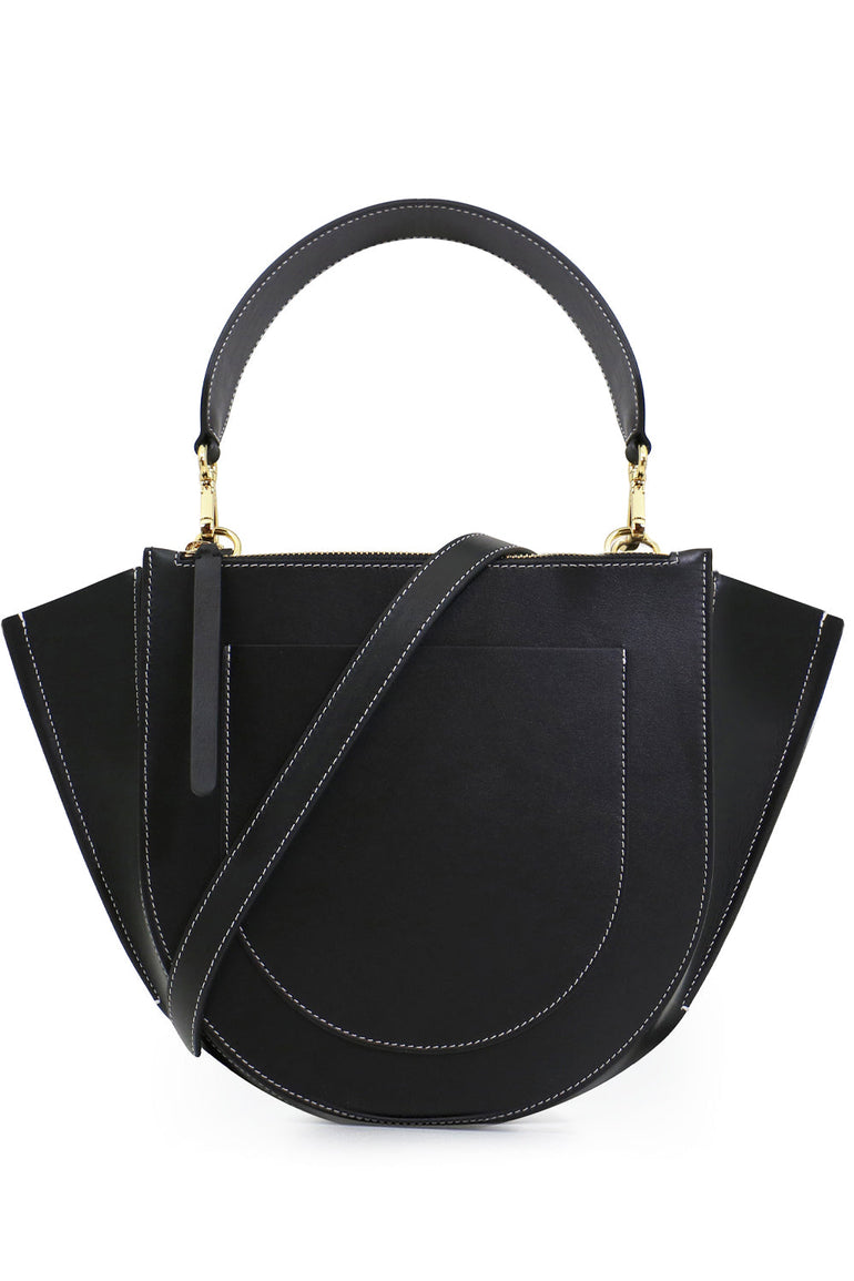 WANDLER BAGS MULTI HORTENSIA MEDIUM BAG BLACK/WHITE STITCH
