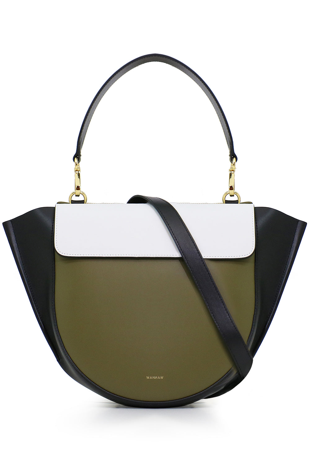 WANDLER BAGS MULTI HORTENSIA MEDIUM BAG KHAKI/WHITE/BLACK