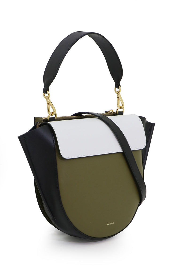 WANDLER BAGS MULTI HORTENSIA MEDIUM BAG KHAKI/WHITE/BLACK
