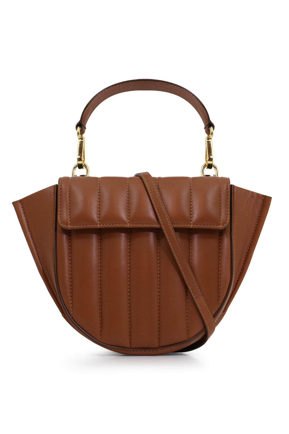 WANDLER BAGS BROWN HORTENSIA QUILTED MINI BAG TAN