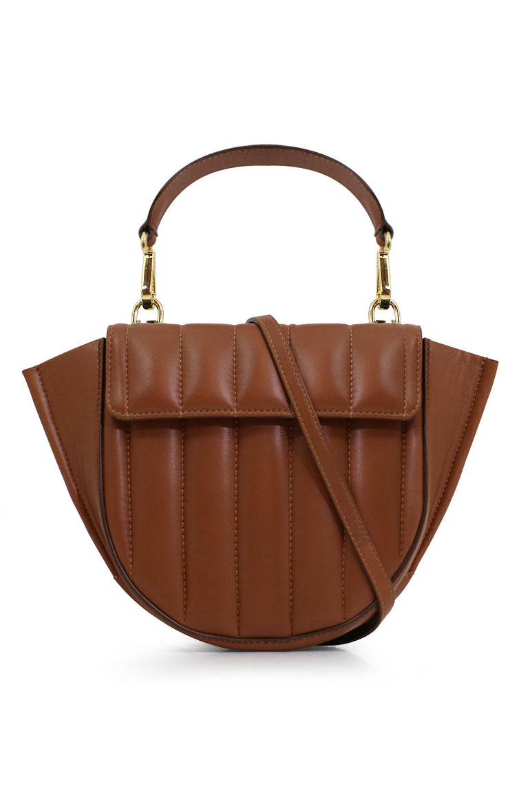 WANDLER BAGS BROWN HORTENSIA QUILTED MINI BAG TAN
