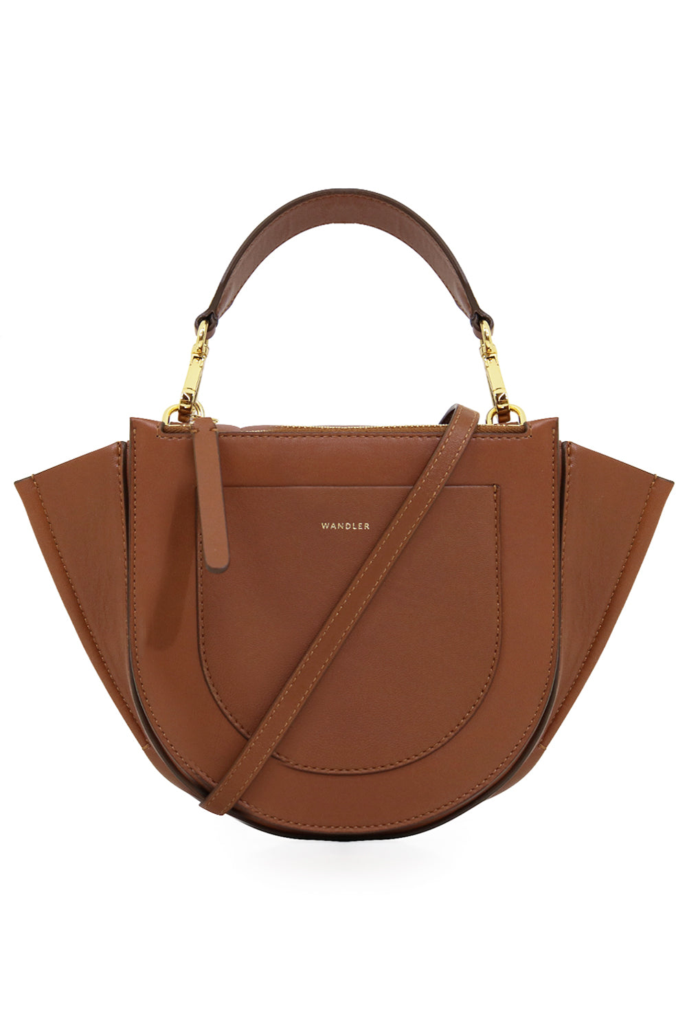 WANDLER BAGS BROWN HORTENSIA QUILTED MINI BAG TAN